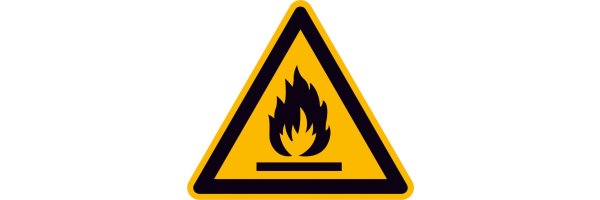 Warnschild, Warnung vor feuergefährlichen Stoffen