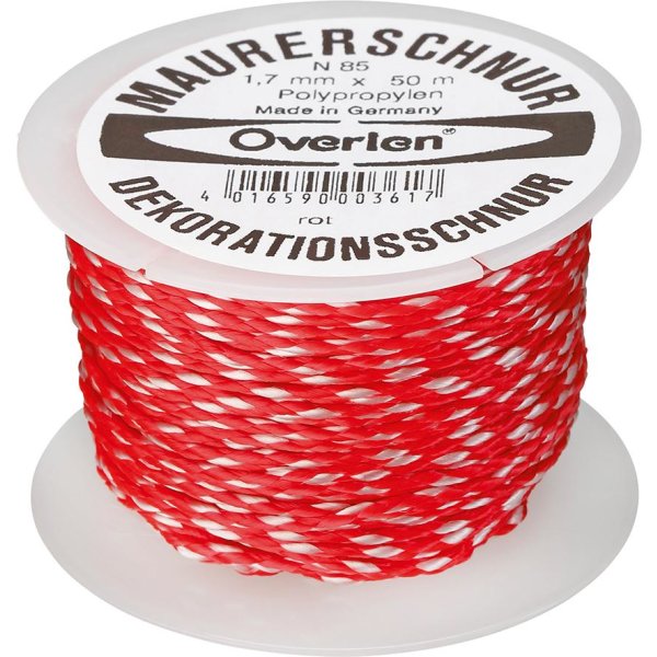 Maurerschnur PP 1,7mm 50m rot Overmann