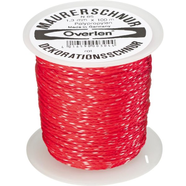 Maurerschnur PP 1,3mm 100m rot Overmann