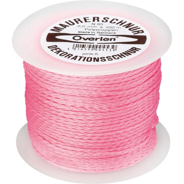 Maurerschnur PP fluoresz.2,0mm 100m pink Overmann