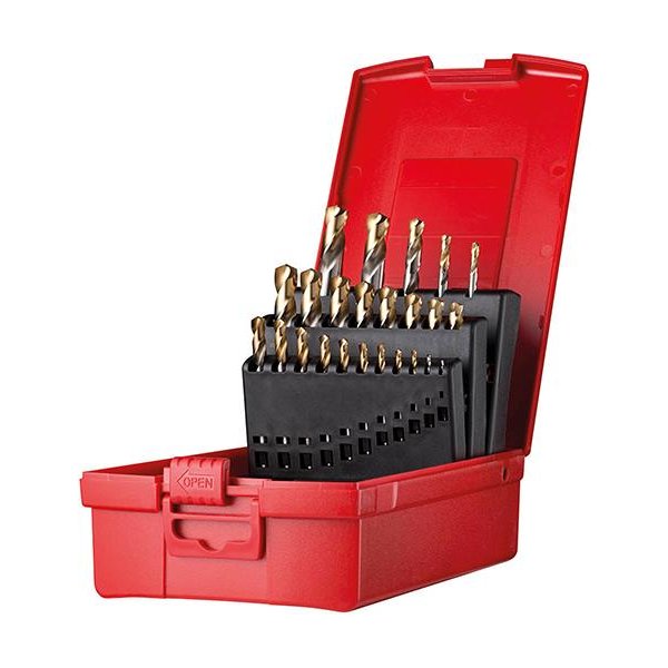 Kurzbohrer Set 1,0-10,5mmKernboh. 3,3-10,2mm A022 135G Typ N 2,5xD 24tlg. TiN Tip A088200S Dormer