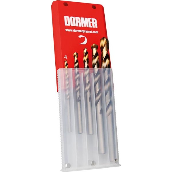 Spiralbohrer Set 4-10mm x1,0 A002 in Box 118G Typ N 4xD 5tlg. Tin Tip A08910 Dormer