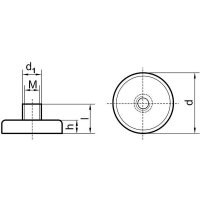 NdFeB-Flachgreif. m.Gew. 6 x 4,5 / 11,5mm Beloh