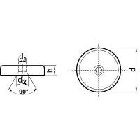 NdFeB-Flachgreif. m.Bohr.16 x 4,5mm Beloh