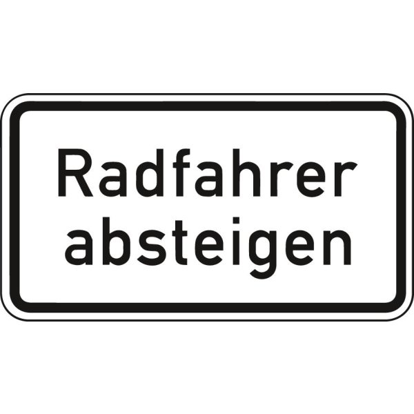 ZZ.1012-32, 330x600mm Radfahrer absteigen RAL-Gütezeichen Folie RA2