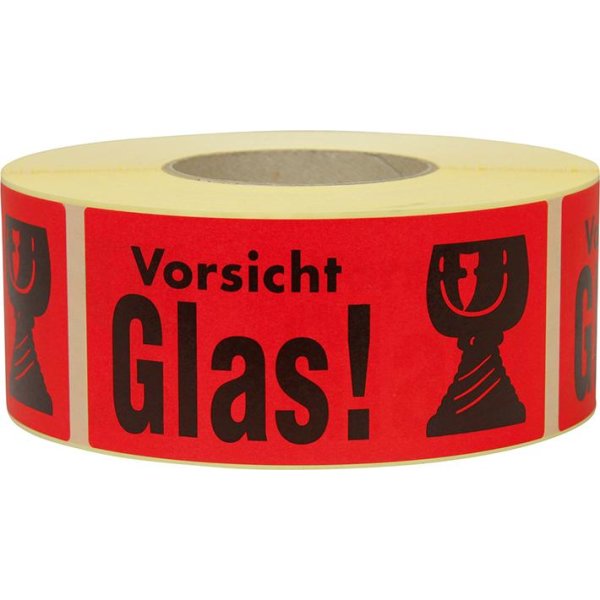 Hinweis Etiketten Vorsicht Glas 1.000 Stk/Rolle