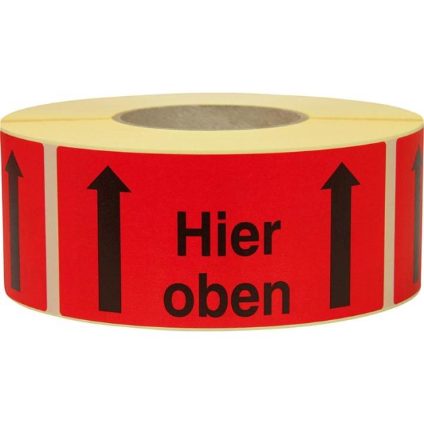 Hinweis Etiketten Hier oben,1000 Stk./Rolle1.000 Stk/Rolle