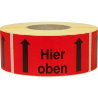 Hinweis Etiketten Hier oben,1000 Stk./Rolle1.000 Stk/Rolle