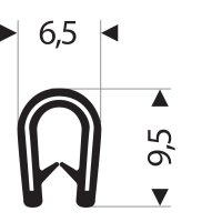 Kantenschutz flexibel rund, schwarz, 6,5x9,5mm,...