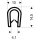 Kantenschutz flexibel rund, hellgrau, 10x14,5mm, Klemmbereich 1,0-4,5mm, 50m FORTIS