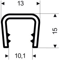 Kantenschutz flexibel konisch, schwarz, 13x15 mm,...