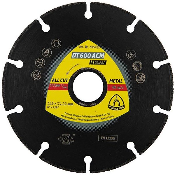 Diamanttrennscheibe DT 600 ACM Supra 125x1,3X22,23mm KLINGSPOR