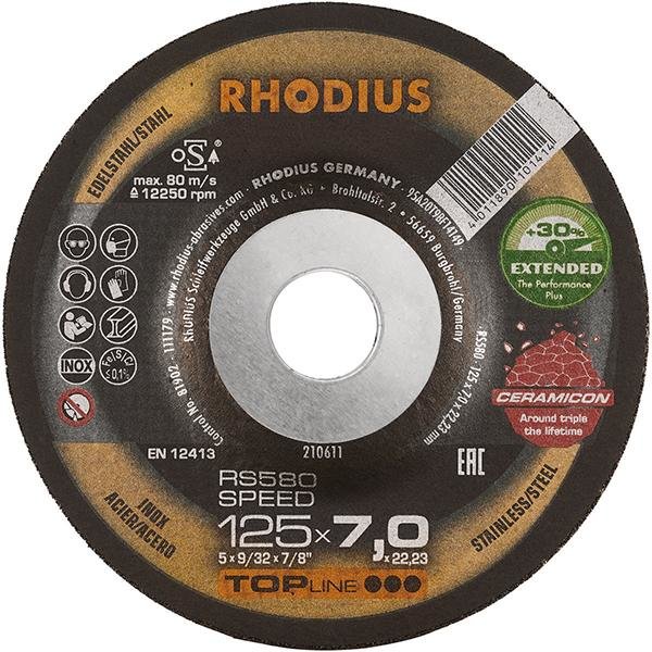 Schruppscheibe RS 580 SPEED EXTENDED 115 x 7,0 x 22,23 mm Rhodius