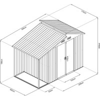 Gerätehaus Skylight mit Anbau, anthrazit 300 x 173 x...