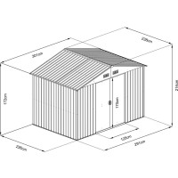 Gartengerätehausm.Satteldach238 x 301 x 214...