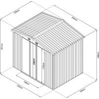 Gartengerätehaus mit Satteldach PREMIUM 244x200x201...