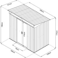 Gartengerätehausm.Pultdach + Oberlicht121 x T 195 x...