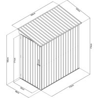 Anlehn-Gerätehausmit Schrägdach172 x 103 x 190...