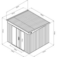 Gartengerätehaus mit Pultdach PREMIUM 240x226x201 cm...