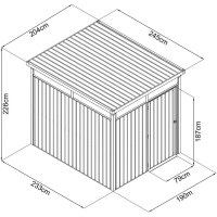 Systemhaus m. Oberlicht5 qm anthrazit204 x 245 x 226...