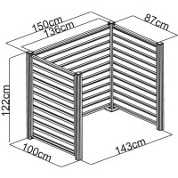 Mülltonnen-Einfassung Stahl für 2 x 240 Liter...