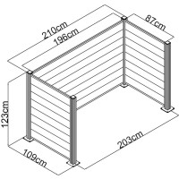 Mülltonnen-EinfassungAluminium 3 x 240 Liter213 x...