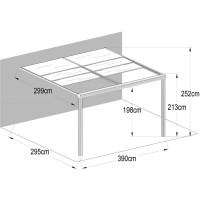 Terrassenüberdachung Air2Pfosten400 x 300 x 200/2 54...