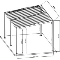 Pergola mit Lamellendachzum Öffnen400 x 310 x 253...