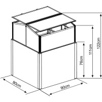 Mini-Gewächshaus für Hochbeet 90 x 90 x 76 cm...