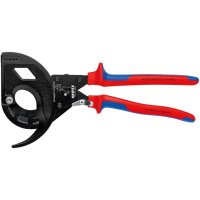 Kabelschneider brüniert mit Ratsche und 2-Komponenten-Griffen 320mm KNIPEX