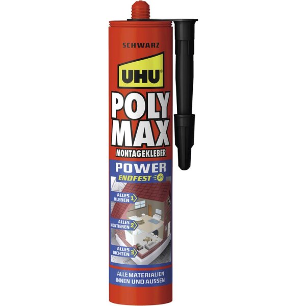 UHU POLY MAX POWER schwarz, Kartusche 425g