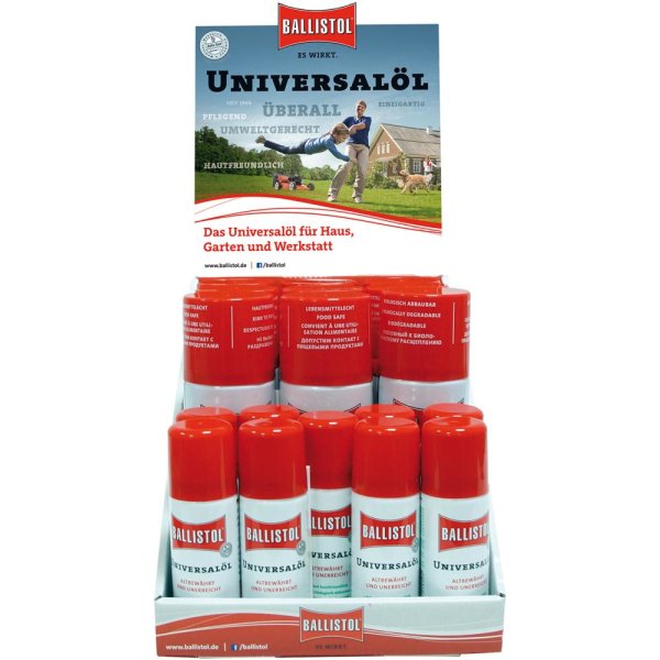 Display Universalöl Spray9x200 ml + 9x50 ml Ballistol