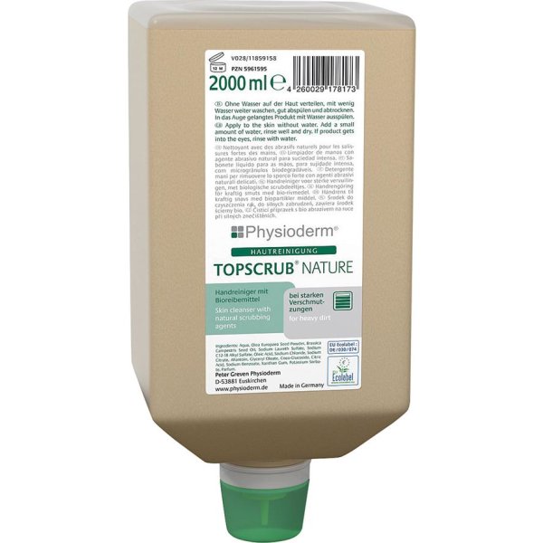 Topscrub nature 1000 ml Neptuneflasche Handreiniger Naturreibem.Physioderm