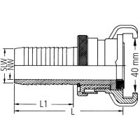 GEKA plus-Schlauchstück SH-K, MS, 3/4, 19mm, SB"