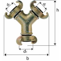 Dreiwegestück Temperguss, 3 x R 3/4" IG...