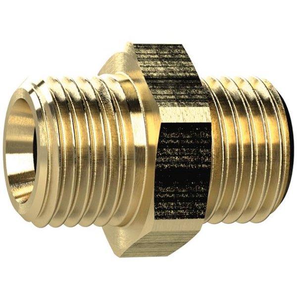 Doppelnippel, Messing AG G1/8 x G3/8", SW 19mm RIEGLER"