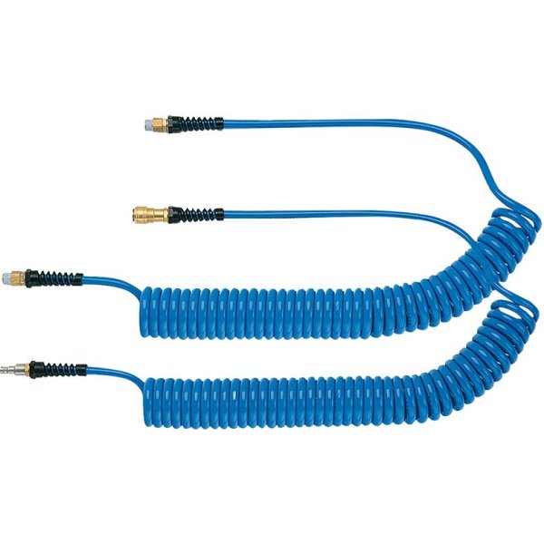 Spiralschlauch PU blau, Kupplung u Stecker NW7,2 12x8mm 6m LÜDECKE