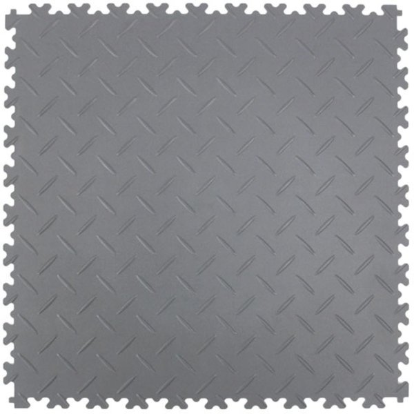 Bodenfliese PVC, dunkelgrau, diamantprofil, 4mm, 505x505mm