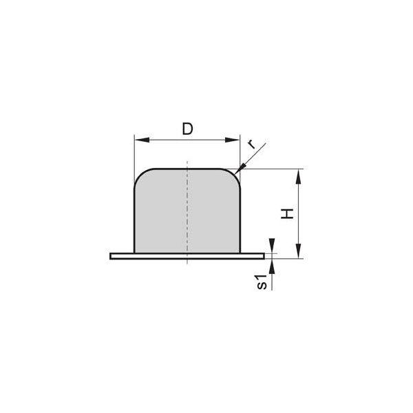 Kran Gummi Puffer quadratische Platte D40 H32 NR70