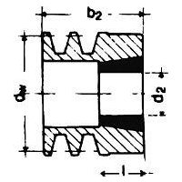 Keilrillenscheibe SPZ/10, 2-rillig, 50 mm, Taper-Buchse 1008