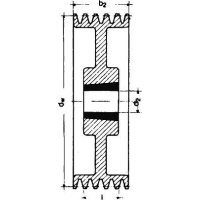 Keilrillenscheibe SPZ/10, 4-rillig, 180 mm, Taper-Buchse...