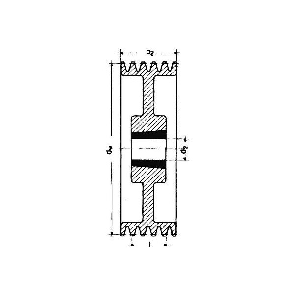 Keilrillenscheibe SPZ/10, 5-rillig, 200 mm, Taper-Buchse 2517