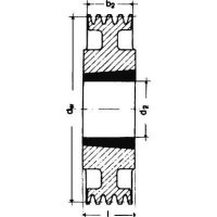 Keilrillenscheibe SPZ/10, 2-rillig, 224 mm, Taper-Buchse...