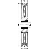 Keilrillenscheibe SPZ/10, 2-rillig, 250 mm, Taper-Buchse...