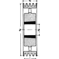 Keilrillenscheibe SPZ/10, 4-rillig, 250 mm, Taper-Buchse...