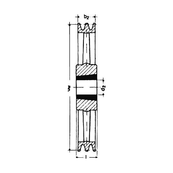 Keilrillenscheibe SPZ/10, 2-rillig, 400 mm, Taper-Buchse 2517