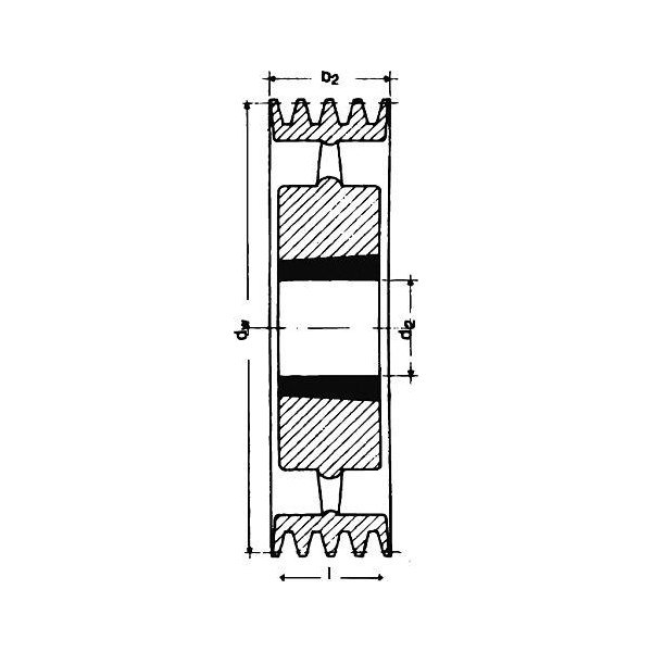 Keilrillenscheibe SPZ/10, 4-rillig, 400 mm, Taper-Buchse 2517