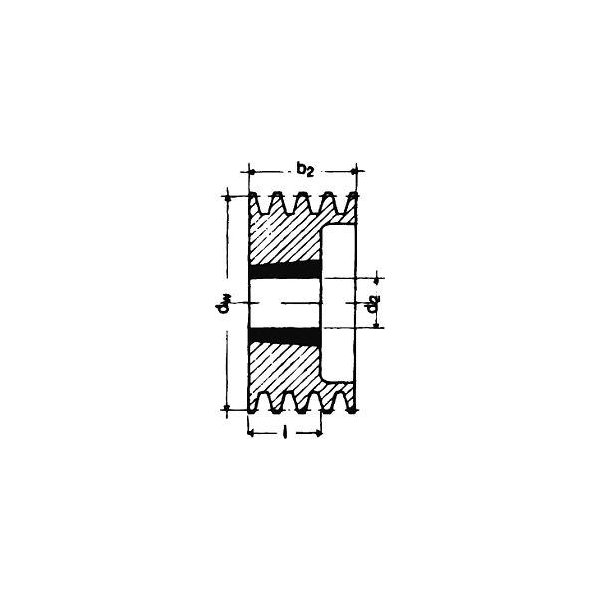 Keilrillenscheibe SPB/17, 2-rillig, 125 mm, Taper-Buchse 2012