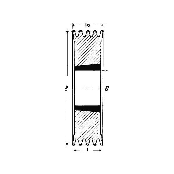 Keilrillenscheibe SPB/17, 4-rillig, 125 mm, Taper-Buchse 2012