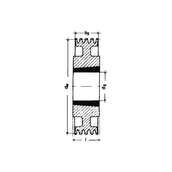 Keilrillenscheibe SPB/17, 4-rillig, 315 mm, Taper-Buchse 3535